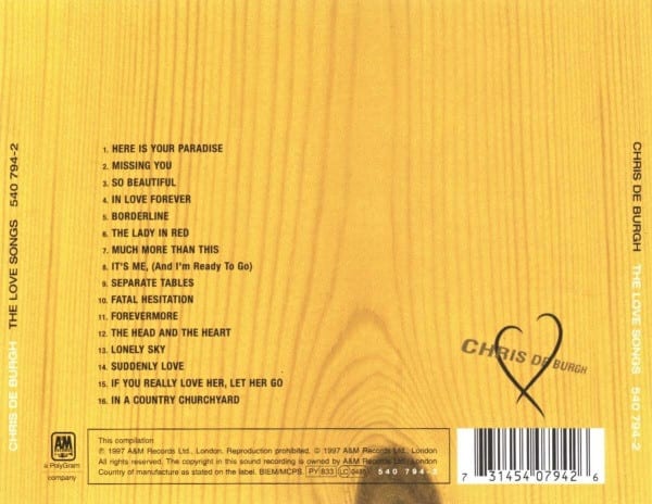 Chris de Burgh The Love Songs CD2