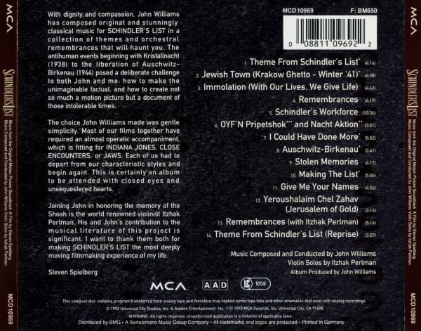 Soundtrack Schindler's List Cd2