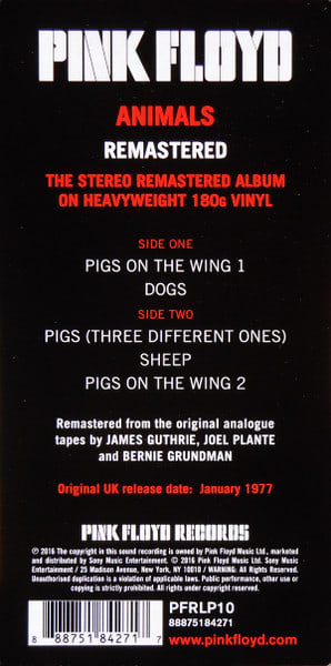 Vinilo PINK FLOYD ANIMALS (180G) (2016 VERSION)3