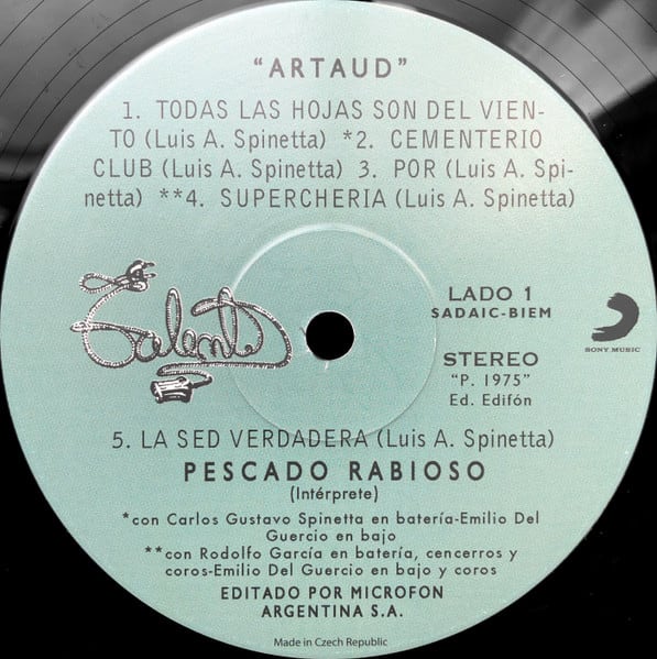 Pescado Rabioso Artaud Vinilo3