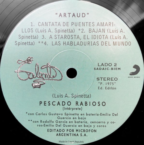 Pescado Rabioso Artaud Vinilo4