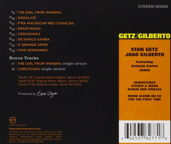 Stan Getz, João Gilberto Getz/Gilberto Cd3
