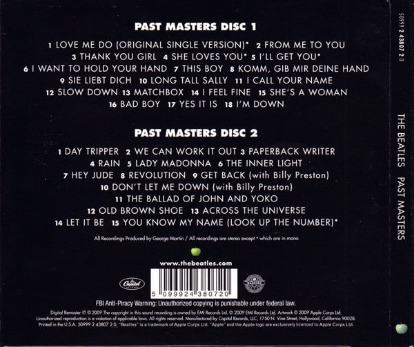 The Beatles Past Masters (Volumes 1 & 2) Cd2