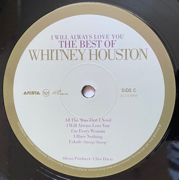 Whitney Houston I Will Always Love You: The Best Of Witheney Houston Vinilo6