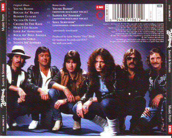 Whitesnake Saints & Sinners cd | Espacio Musical Hifi
