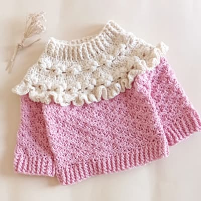 Chaleco Crochet Rosado1