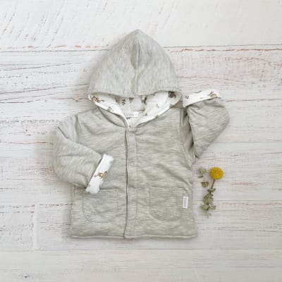 Chaqueta Reversible Wawa Zoo Gris Algodon Pima