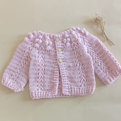 Chaleco Crochet Rosado Bebe