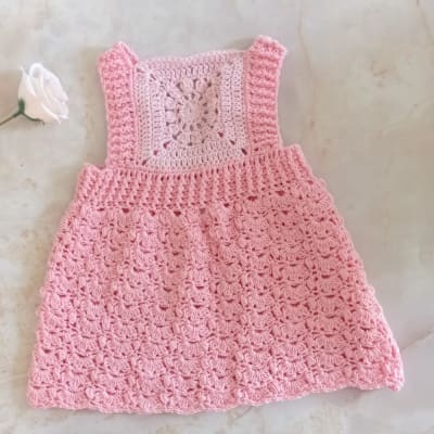 Vestido Crochet Rosado1