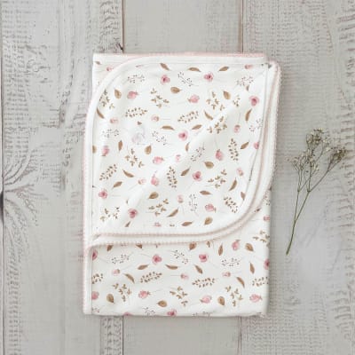 Manta stp flores rosado