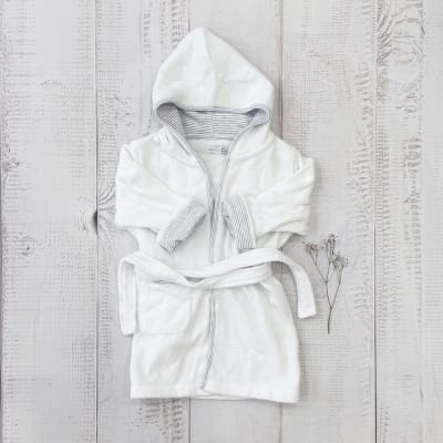 Bata de Baño Rayas Gris1