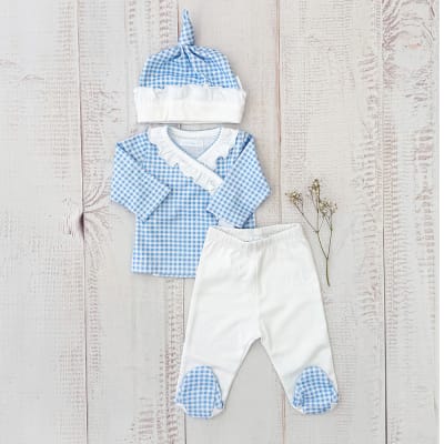 Ajuar x 3 Cuadros Volado Celeste1