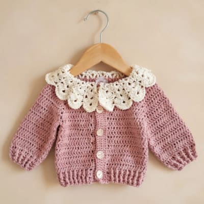 Chaleco Crochet Cuello Palo Rosa1