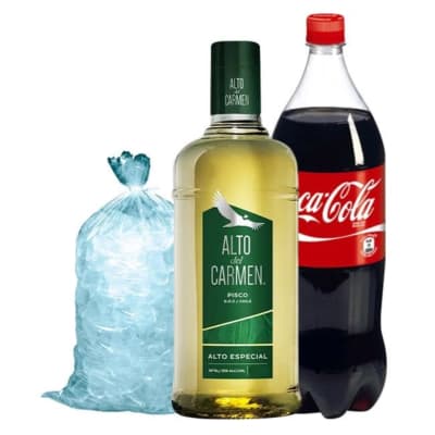 ALTO DEL CARMEN 35° 1.0 LT + COCA COLA 1.5 LT DES + HIELO (SEC 1)