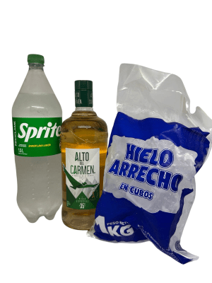 ALTO DEL CARMEN 35° 1.0 LT + SPRITE 1.5 LT DES + HIELO (SEC 1)