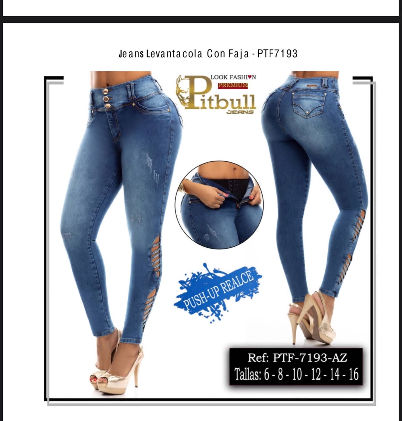JEANS CON FAJA INTERNA REF 7193 C O L O M B I A M O D A Ropa Colombiana