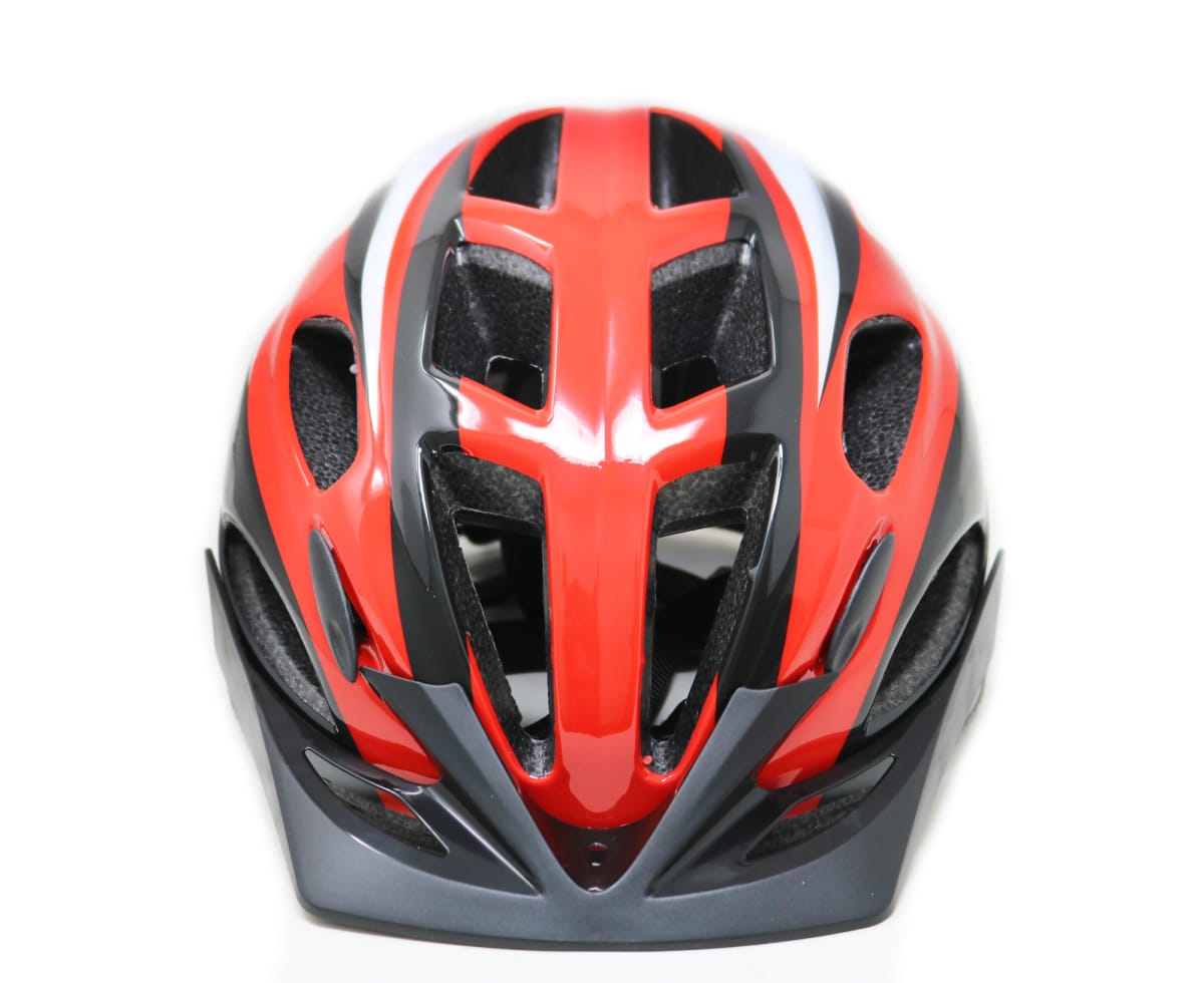 CASCO RADICAL MOUNTAIN MTB CON LUZ NEGRO ROJO TALLA L1