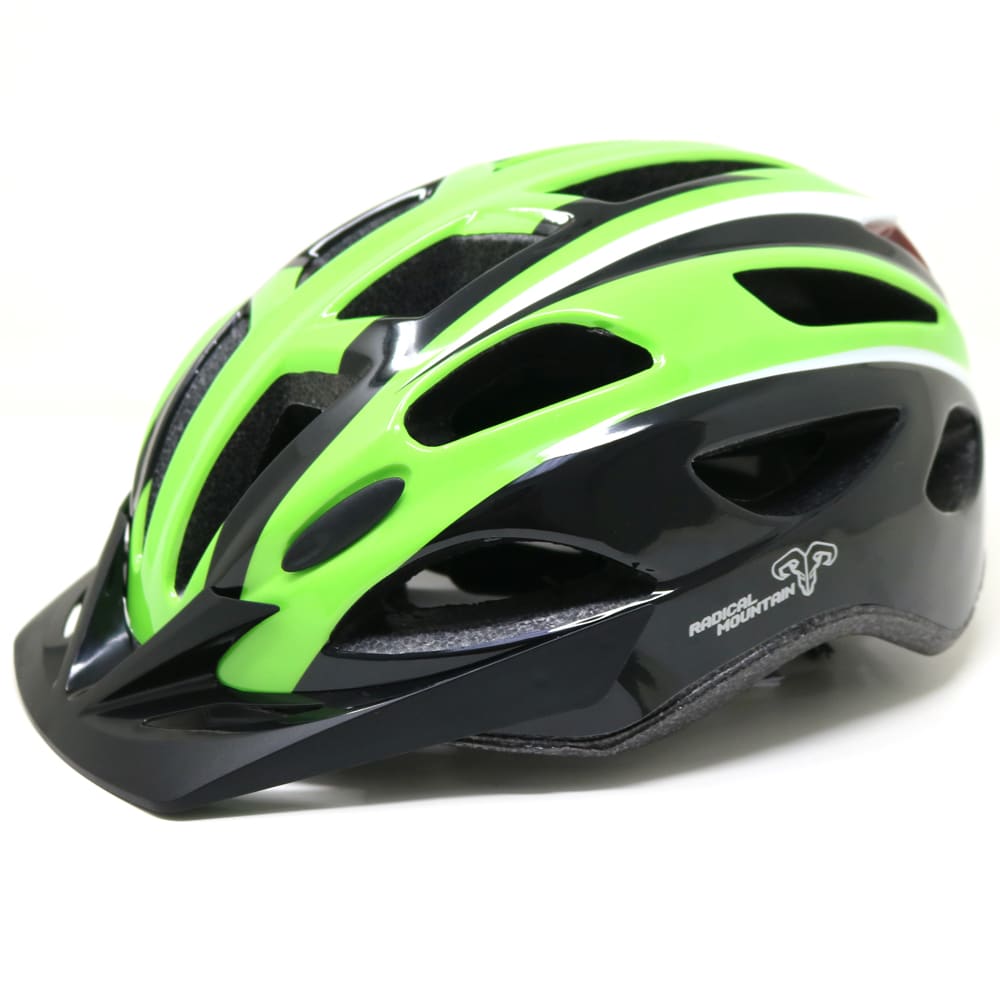 CASCO RADICAL MOUNTAIN MTB CON LUZ NEGRO VERDE TALLA L1