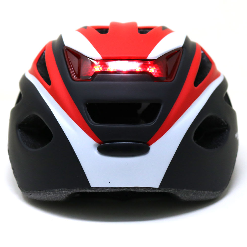 CASCO RADICAL MOUNTAIN MTB CON LUZ MATTE NEGRO ROJO TALLA L2