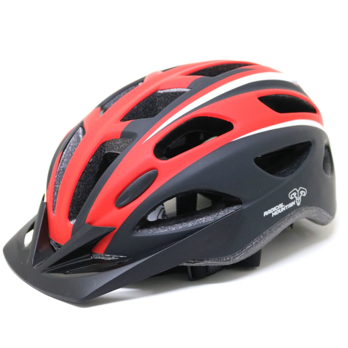CASCO RADICAL MOUNTAIN MTB CON LUZ MATTE NEGRO ROJO TALLA L1