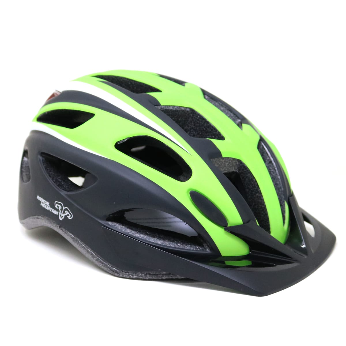 CASCO RADICAL MOUNTAIN MTB CON LUZ MATTE NEGRO VERDE TALLA L4