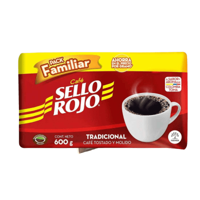 CAFE TRADICIONAL SELLO ROJO 600GR. VALOR PUBLICADO POR UNIDAD