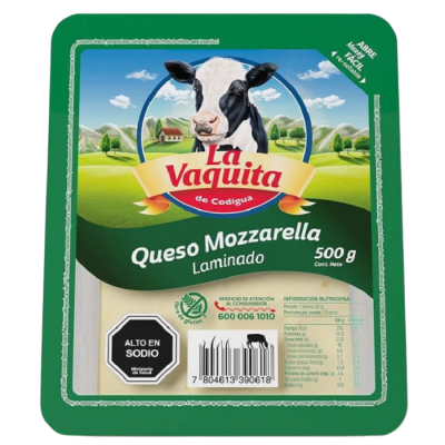 QUESO MOZZARELLA LAMINADO LA VAQUITA 500 GRAMOS 1