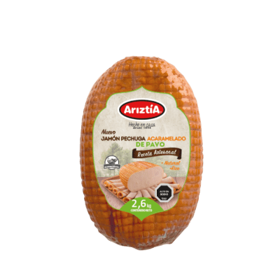 JAMON PECHUGA ACARAMELADO DE PAVO ARIZTIA PESABLE, VALOR PUBLICADO POR KILO PESO 2.6 KG APROX.1
