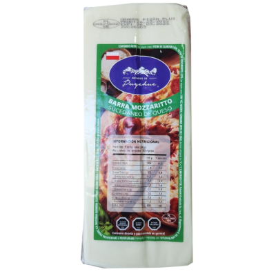QUESO MOZZARELLA SUCEDANEO NEVADOS DE PUYEHUE  PESABLE, VALOR PUBLICADO POR KILO, LAS BARRAS CONTIENEN 2,3 KILOS APROX.1