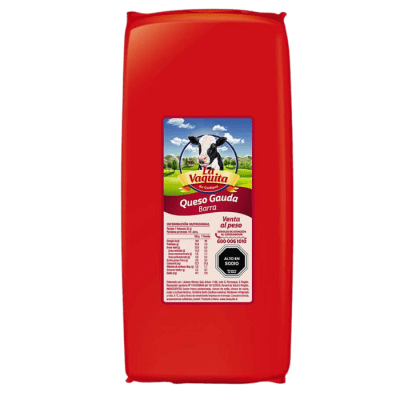 QUESO GOUDA BARRA ROJA LA VAQUITA PESABLE, VALOR PUBLICADO POR KILO, LAS BARRAS CONTIENEN 4 KG APROX.