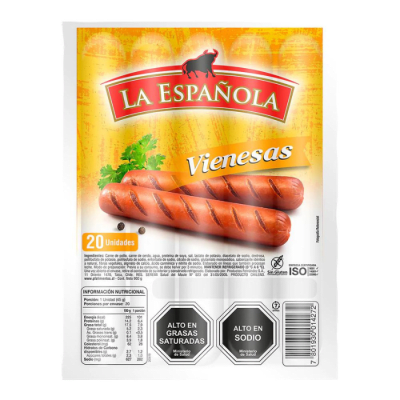 SALCHICHAS VIENESAS LA ESPAÑOLA 900 GRAMOS