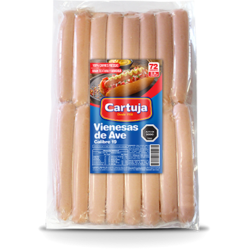 SALCHICHA  DE AVE CARTUJA  72 UNIDADES 2.9 KG APROX1