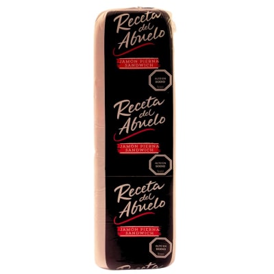 JAMÓN PIERNA SANDWICH RECETA DEL ABUELO PESABLE, VALOR PUBLICADO POR KG LAS PIEZAS PESAN 3.5 KG APROX