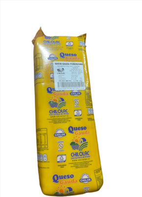 QUESO GAUDA MEDIO PUMANZANO CHILOLAC PESABLE, VALOR PUBLICADO POR KILO. BARRA DE 4,5 KILOS APROX.1