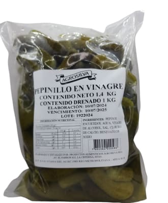 PEPINILLO EN VINAGRE  AGROSILVA DE 1 KG