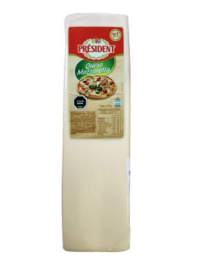 QUESO MOZZARELLA PRESIDENT PESABLE, VALOR PUBLICADO POR KILO, LAS BARRAS CONTIENEN 3.6 KILOS APROX.