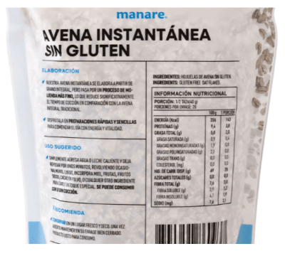 Avena instantánea Sin gluten 800g.