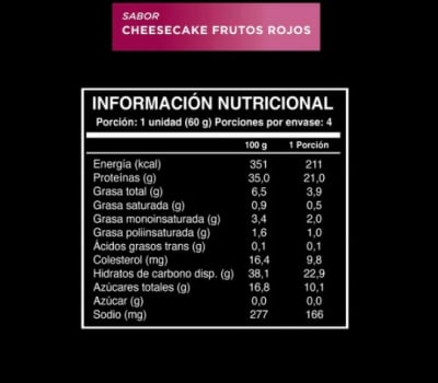 Barra proteina cheesecake frutos rojos