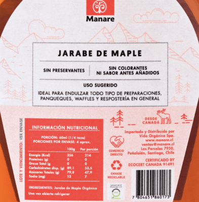 Jarabe de maple Manare 250ml