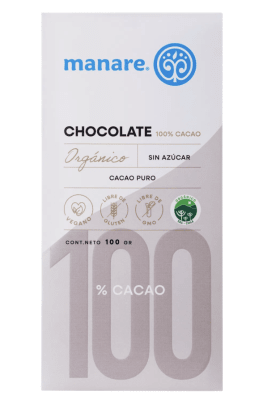 Barra chocolate Manare 100% Cacao