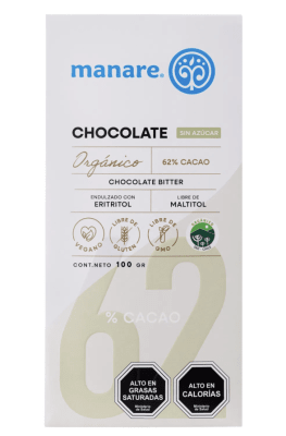 Barra chocolate Manare 62% Cacao