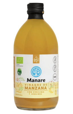 Vinagre de manzana con cúrcuma y jengibre