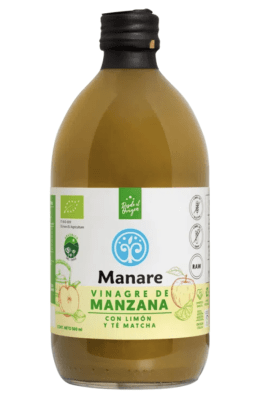 Vinagre de manzana con matcha y limón