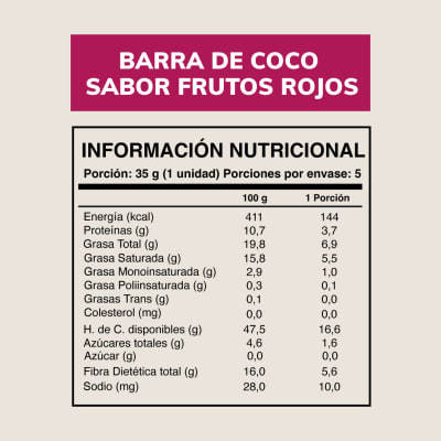 Barra Fit coco berries 5u.