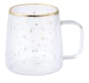Taza doble vidrio estrellas doradas1