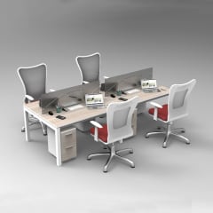 Bench electrificable linea flow 4 puestos