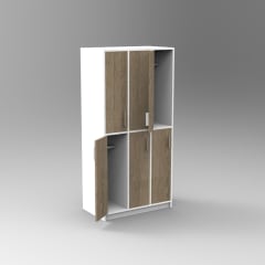 Casillero 6 puertas - barra para colgar