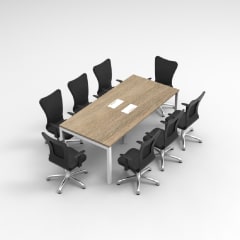 Mesa rectangular electrificable - 8 usuarios