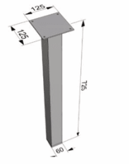 Pedestal  cuadrado perfil 60/60