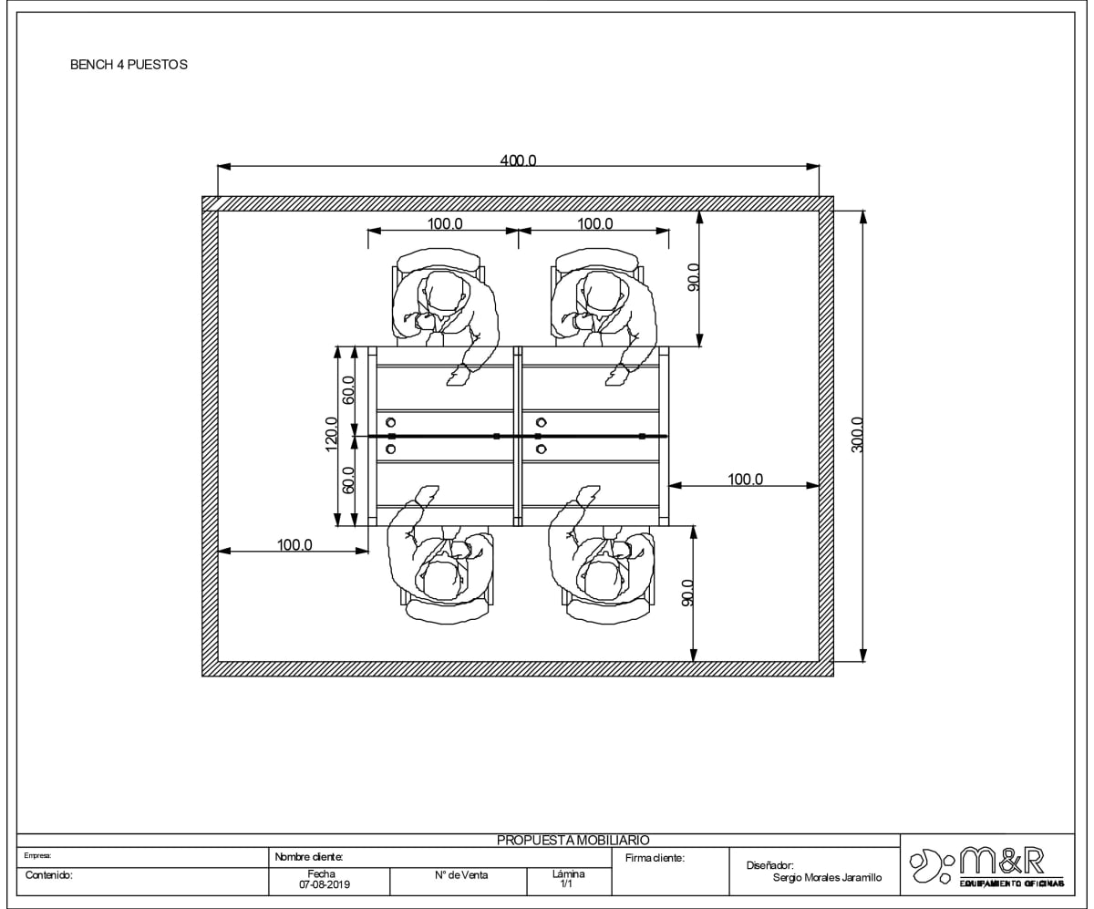 Bench linea basic 4 puestos3